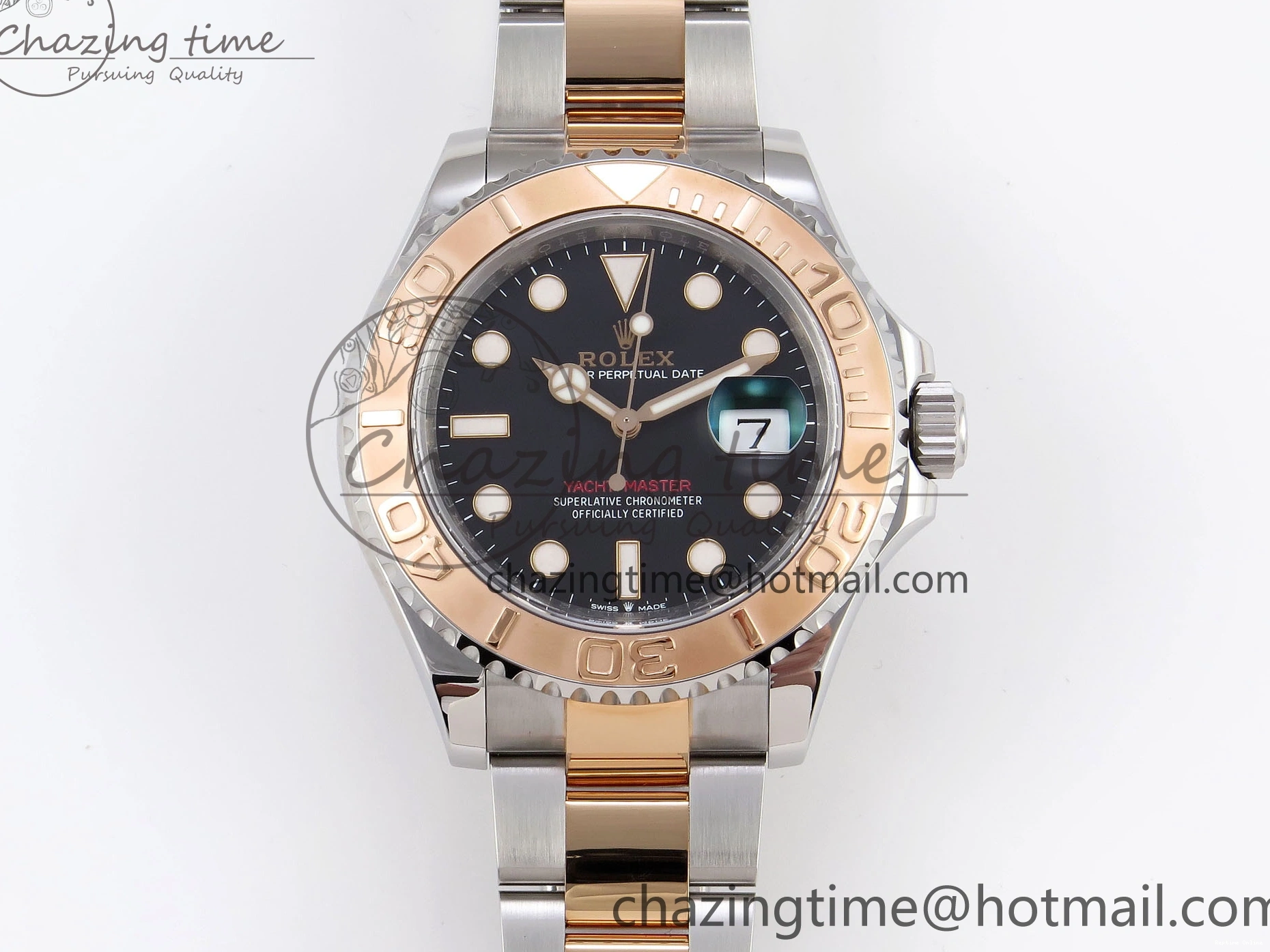 0413 UrbanChic Yacht-Master 126621 SS RG 904L Steel VSF 1:1 Best Edition Black Dial on SS RG Bracelet VS 1860